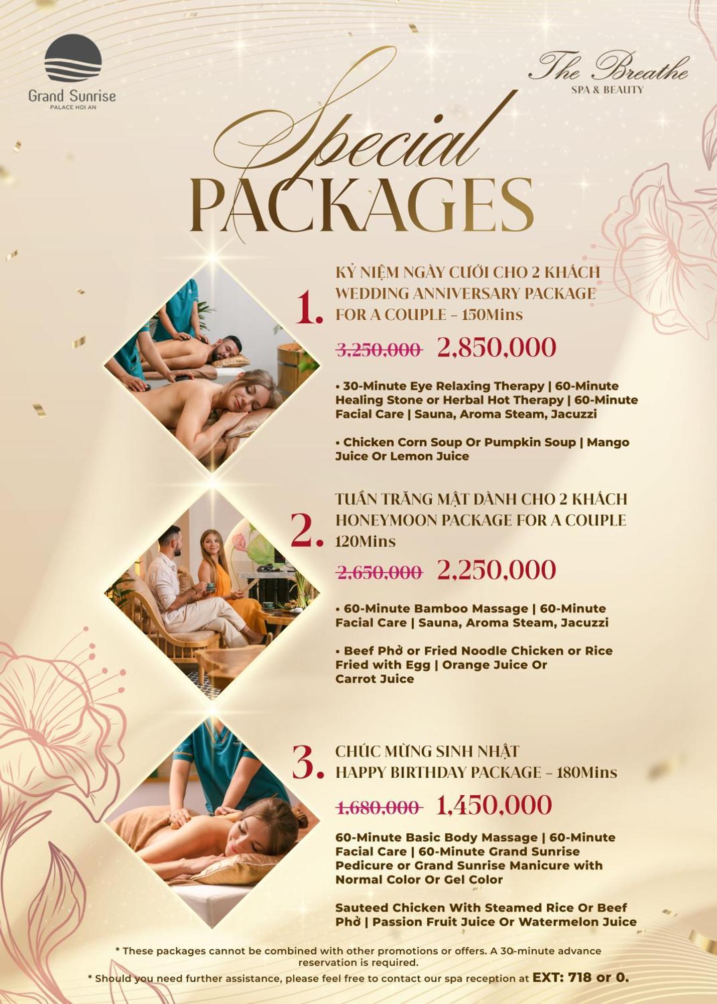 Grand Sunrise Palace Hoi An- A Luxury Indochine Hotel & Spa Dış mekan fotoğraf A spa menu